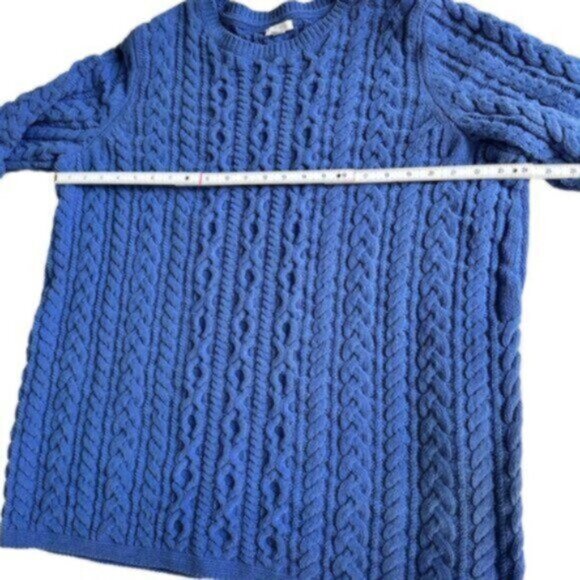 J. Jill | Blue Chenille Cable Knit Long Sleeves Sweater Size 2X - Picture 4 of 8